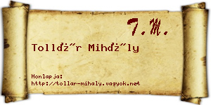 Tollár Mihály névjegykártya