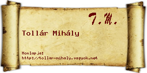 Tollár Mihály névjegykártya